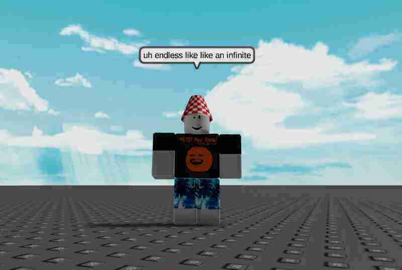 Player standing on limitless baseplate