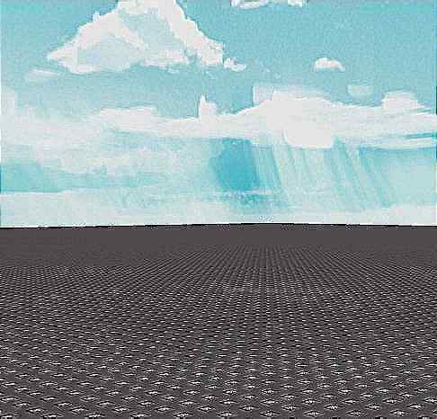 Endless gray baseplate extending to horizon
